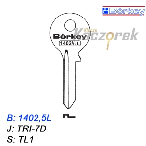 KMB017 - surový klíč - Borkey 1402,5L