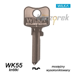 Wilka 009 - surový klíč - WK55 krátký mosazný vysoce niklovaný