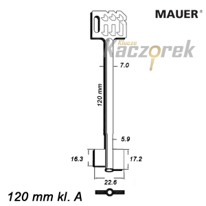 Zásuvný 026 - Mauer 120 mm tř. A - surový klíč