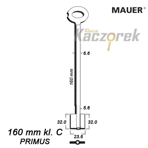 Zásuvný 034 - Mauer 160 mm tř. C - surový klíč do Emulátoru zámku řízení PRIMUS