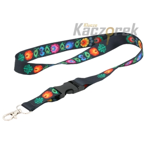 Klíčenka 096 - 20 mm - rychloupínací - lidové vzory černá
